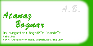 atanaz bognar business card